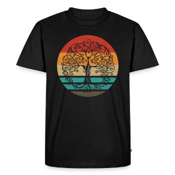 Tree Of Life Style Rétro Vintage - T-shirt Premium bio Homme - noir - Devant - Nico (187cm)