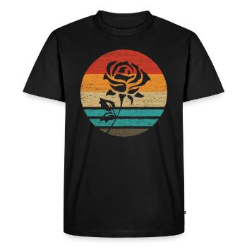 Rose Retro Style Vintage - T-shirt Premium bio Homme - noir - Devant - Nico (187cm)