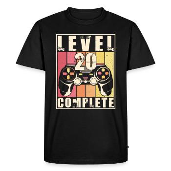 20e anniversaire Niveau 20 Cadeau complet 20 ans - T-shirt Premium bio Homme - noir - Devant - Nico (187cm)