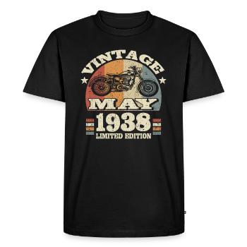 Born in May 1938 - 85 years old - Men's Premium Organic T-Shirt - black - Front - Nico (187cm)