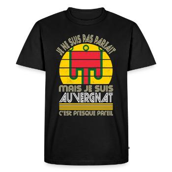 Je ne suis pas parfait mais je suis Auvergnat - T-shirt Premium bio Homme - noir - Devant - Nico (187cm)