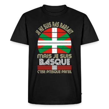 Je ne suis pas parfait mais je suis Basque - T-shirt Premium bio Homme - noir - Devant - Nico (187cm)