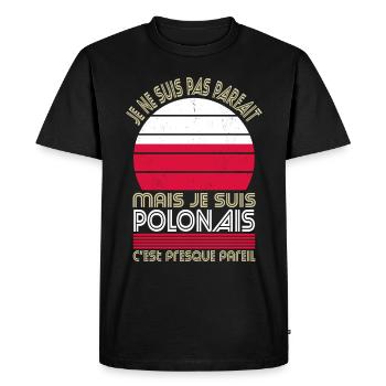 Je ne suis pas parfait mais je suis Polonais - T-shirt Premium bio Homme - noir - Devant - Nico (187cm)
