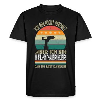 Je ne suis pas parfait, mais je suis un bricoleur - T-shirt Premium bio Homme - noir - Devant - Nico (187cm)