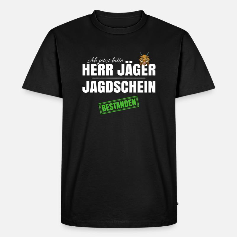 Herr Jäger - Männer Premium Bio T-Shirt - Schwarz