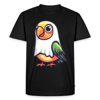 Papagai Halloween Comic Ghost - T-shirt Premium bio Homme - noir - Devant - Nico (187cm)