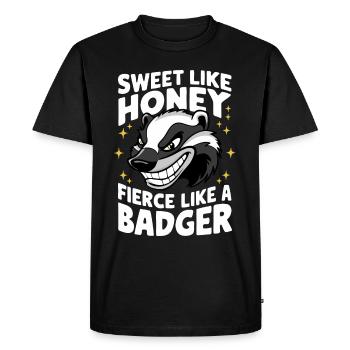 Blaireau Miel Blaireau Animal - T-shirt Premium bio Homme - noir - Devant - Nico (187cm)