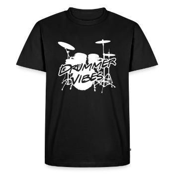 Drummer Vibes Drums Music - Men's Premium Organic T-Shirt - black - Front - Nico (187cm)