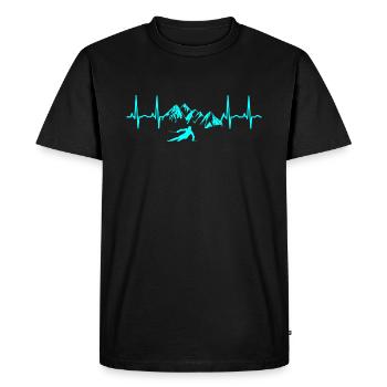 Conception d'ECG d'amant de skieur - cadeau - T-shirt Premium bio Homme - noir - Devant - Nico (187cm)
