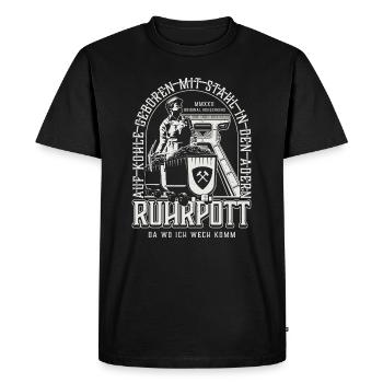 Ruhrpott Ruhrgebiet - Männer Premium Bio T-Shirt - Schwarz - Vorne - Nico (187cm)