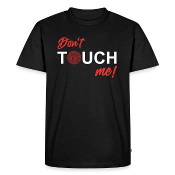 Don't Touch me - Fingerprint - Men's Premium Organic T-Shirt - black - Front - Nico (187cm)