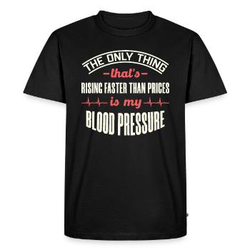 La seule chose qui augmente plus vite que les prix est - T-shirt Premium bio Homme - noir - Devant - Nico (187cm)