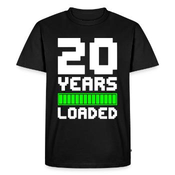 20 Years Loaded 20th Birthday - Men's Premium Organic T-Shirt - black - Front - Nico (187cm)