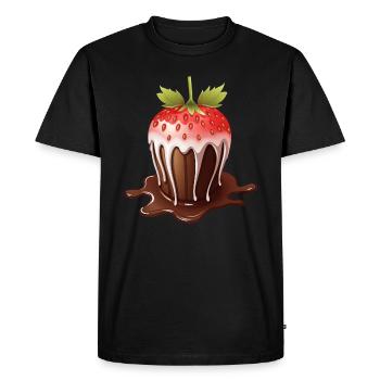 Design fantaisiste chocolat fraise fusion - T-shirt Premium bio Homme - noir - Devant - Nico (187cm)