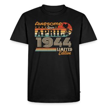 Les légendes sont nées en avril 1944 - T-shirt Premium bio Homme - noir - Devant - Nico (187cm)