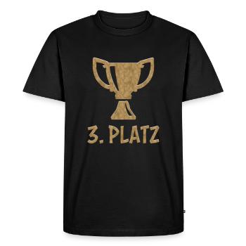 3ème place de bronze vainqueur gagnant winner troisième - T-shirt Premium bio Homme - noir - Devant - Nico (187cm)