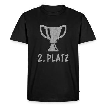 2ème place d’argent vainqueur gagnant Winner deuxième - T-shirt Premium bio Homme - noir - Devant - Nico (187cm)