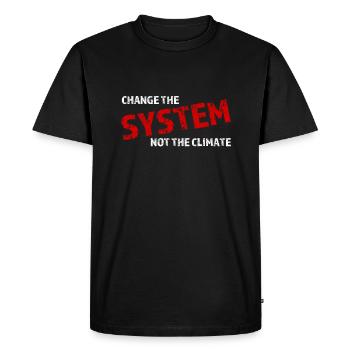 Manifestation des élèves contre le changement climatique - T-shirt Premium bio Homme - noir - Devant - Nico (187cm)