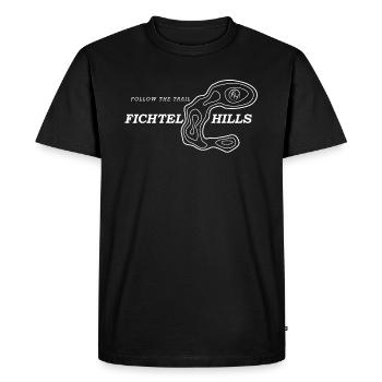 Fichtelhills Hufeisen Höhenlinien - Männer Premium Bio T-Shirt - Schwarz - Vorne - Nico (187cm)