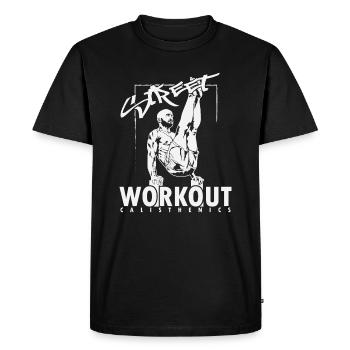 Entraînement musculaire "Street Workout" de Calisthenics - T-shirt Premium bio Homme - noir - Devant - Nico (187cm)