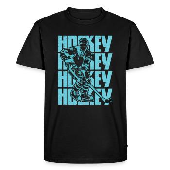 Hockey is passion - Men's Premium Organic T-Shirt - black - Front - Nico (187cm)