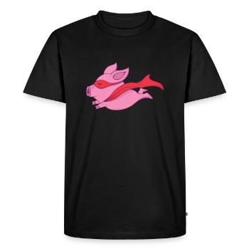 Captain super pig - T-shirt Premium bio Homme - noir - Devant - Nico (187cm)