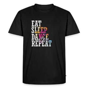 Dancing "Eat Sleep Dance Repeat" - Men's Premium Organic T-Shirt - black - Front - Nico (187cm)