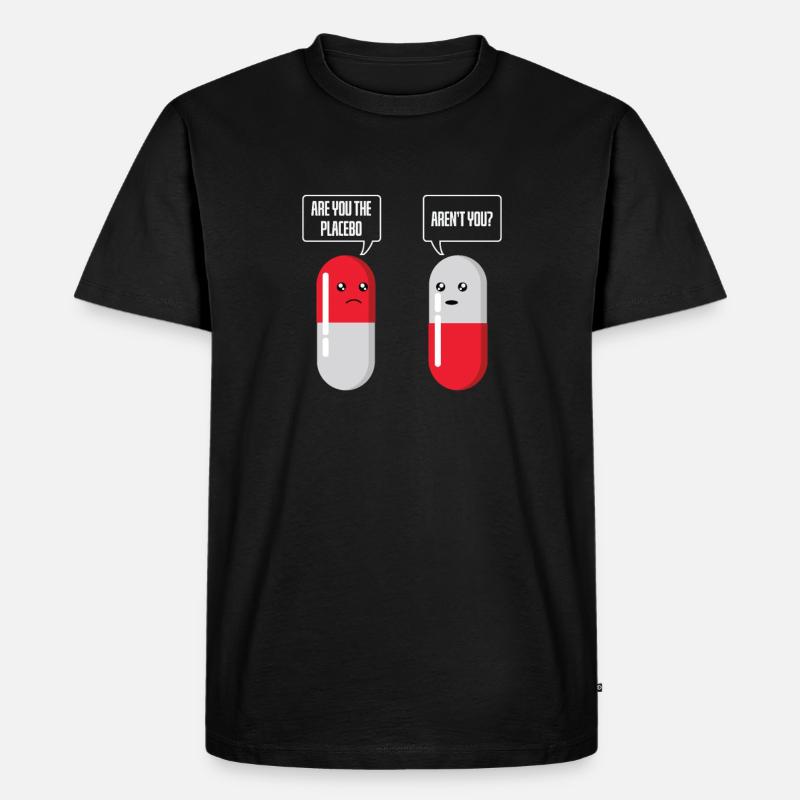 Placeboeffekt verwirrt selbst Scheinmedikament - Männer Premium Bio T-Shirt - Schwarz