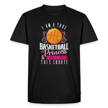 Basket-ball princesse fille - T-shirt Premium bio Homme - noir - Devant - Nico (187cm)