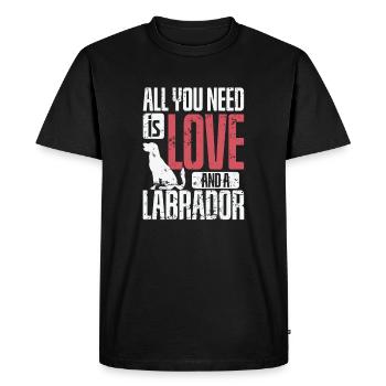 Tout ce dont vous avez besoin est l'amour et un chien labrador - T-shirt Premium bio Homme - noir - Devant - Nico (187cm)