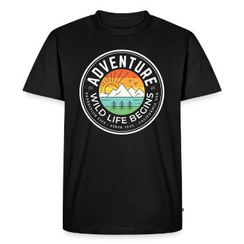 Adventure - Men's Premium Organic T-Shirt - black - Front - Nico (187cm)