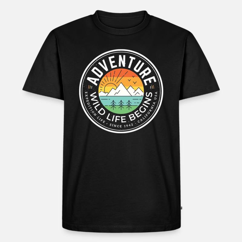Abenteuer - Männer Premium Bio T-Shirt - Schwarz