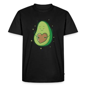 Avocat avec cœur comme noyau - T-shirt Premium bio Homme - noir - Devant - Nico (187cm)