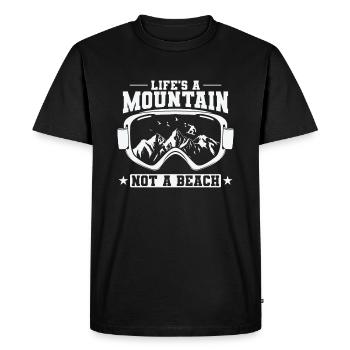 Snowboard Life's A Mountain Not A Beach - Men's Premium Organic T-Shirt - black - Front - Nico (187cm)