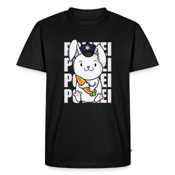 Police with police hat rabbit - Men's Premium Organic T-Shirt - black - Front - Nico (187cm)