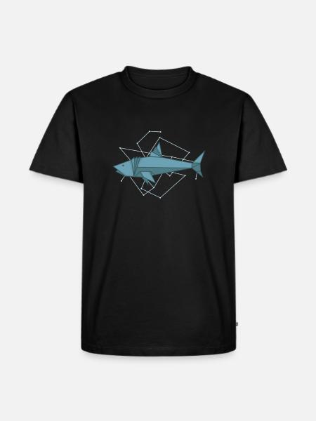 Origami Hai comme papier - T-shirt Premium bio Homme - noir