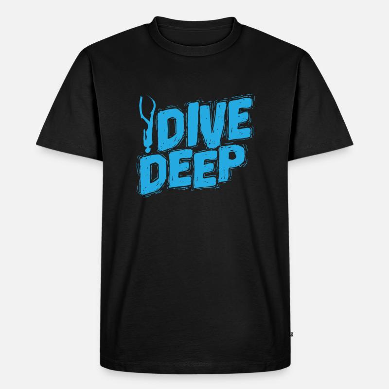 Apnoetaucher Dive Deep - Männer Premium Bio T-Shirt - Schwarz