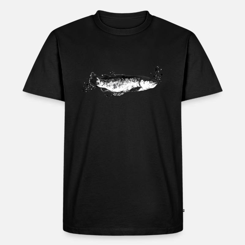 Fisch - Männer Premium Bio T-Shirt - Schwarz