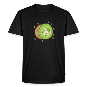 Kiwi tranché fruit fruit animal - T-shirt Premium bio Homme - noir - Devant - Nico (187cm)