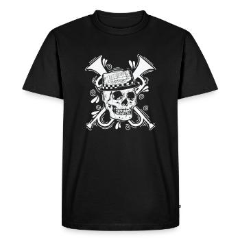Ska Skull avec chapeau style de musique de trompette - T-shirt Premium bio Homme - noir - Devant - Nico (187cm)