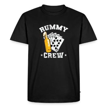 Rummy Crew Hobby Card Game Romme Pik - Men's Premium Organic T-Shirt - black - Front - Nico (187cm)