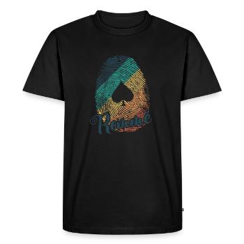 Rummy Play Jeu de cartes d’empreintes digitales Romme - T-shirt Premium bio Homme - noir - Devant - Nico (187cm)