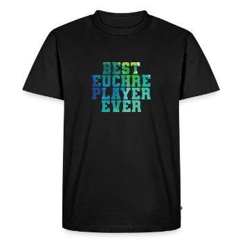 Best Euchre Player Ever Card Playing Cards - Men's Premium Organic T-Shirt - black - Front - Nico (187cm)