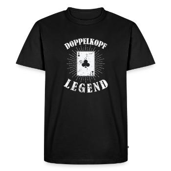 Double Head Legend Card Game Hobby Points - Men's Premium Organic T-Shirt - black - Front - Nico (187cm)