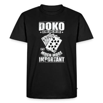 Doko is not only my Life It's much more Important - Men's Premium Organic T-Shirt - black - Front - Nico (187cm)