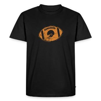 Football avec casque America Sport Touchdown - T-shirt Premium bio Homme - noir - Devant - Nico (187cm)