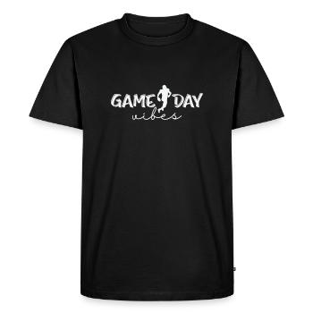 Journée de match de football America Sport Touchdown - T-shirt Premium bio Homme - noir - Devant - Nico (187cm)