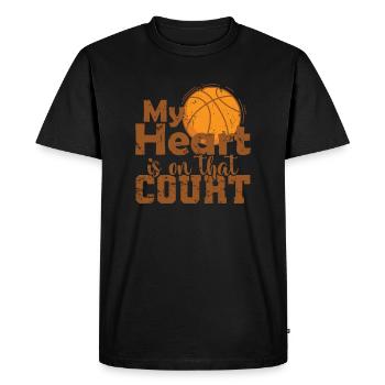 Mon cœur est sur ce court Basketball America - T-shirt Premium bio Homme - noir - Devant - Nico (187cm)