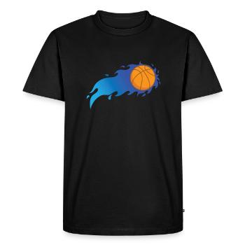 Basketball avec Blue Flames Ballsport USA - T-shirt Premium bio Homme - noir - Devant - Nico (187cm)