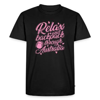 Détendez-vous et sac à dos à travers l’Outback australien - T-shirt Premium bio Homme - noir - Devant - Nico (187cm)